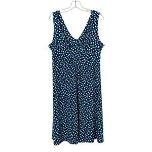 George Babydoll A-Line Dress Size L Geometric V-Neck High Waist Stretch Y2K